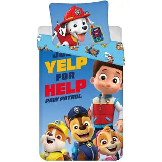 PAW Patrol Bettbezug Yelp for Help - Einzel - 140 x 200 cm - Baumwolle - Rot, Blau, Gelb