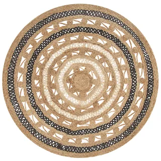 Beliani Goyne Juteteppich 140 x 140 cm Beige