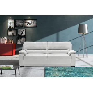 Egoitaliano 2,5-Sitzer »Doris, modernes Designersofa, Ledersofa mit erstklassiger Sitzqualität«, edle Detailverarbeitung, perfekte Polsterung, aus hochwertigem Leder, weiß