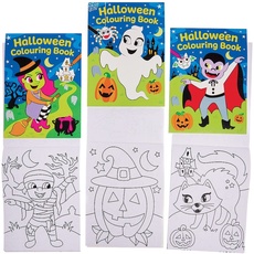 Baker Ross FX215 Halloween Mini Malbuch für Kinder - 12er Pack, Kindergeburtstag Mitgebsel, Kinderbeschäftigung an Halloween, Mitbringsel für den Kindergarten