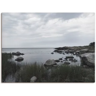 Artland Wandbild »Einsame Bucht am Meer«, Gewässer, (1 St.), als Leinwandbild, Wandaufkleber in verschied. Größen, grau