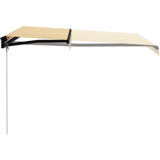 vidaXL Einziehbare Markise Handbetrieben 300 x 250 cm Gelb und Weiß - Gelb