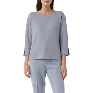 Comma Strukturiertes Sweatshirt mit 3/4-Ärmeln und U-Boot-Ausschnitt
