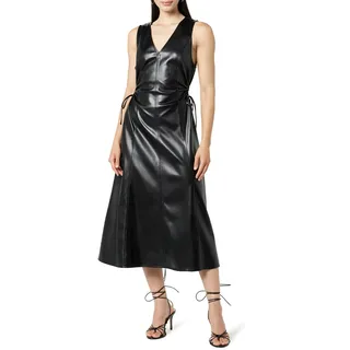 The Drop Women's Sabi Vegan Leather Cut-Out Midi Dress, Black, XL