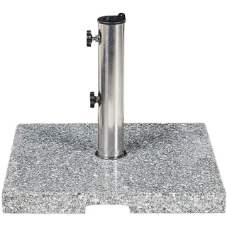 Beliani Schirmständer Granit 45 x 45 cm Grau
