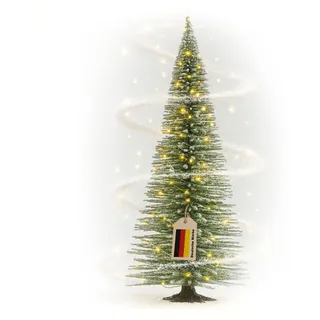 modellnatur Mini Weihnachtsbaum 25 cm mit Beleuchtung | Tischdeko für Weihnachten & Advent | handgefertigt natürliche Winteroptik | künstlicher Weihnachtsbaum - extra warmweißes Licht
