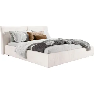 PLACES OF STYLE Polsterbett »Priora in 4 Breiten bis 200cm« auch in NaturLEDER, Cord, belastbar bis 280kg, auch Überlänge 220 cm, weiß