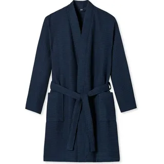 SCHIESSER Bademantel dunkelblau Waffelbaumwolle Essentials - Dunkelblau - M