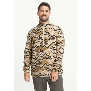 Jack Wolfskin Fleecepullover "PAW ERA 100 PRINT HZ M", mit halbem Reißverschluss, aus Polyester, normaler Schnitt, mountain paw