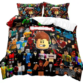 PfirstDa Roblx Bettwäsche, Roblx Bettwäsche Set 3 Teilig, Roblx Anime Bettbezug 135 * 200cm und 2 Kissenbezüge 75X50cm, Geschenke für Fans