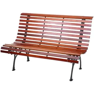 MCW Gartenbank 2-Sitzer Schwarz, Teak Dekor , Holz , 122x80x70 cm , Gartenmöbel, Gartenbänke