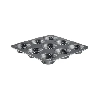 Westmark Brötchen, Backform, für 9 Brötchen, Ø je 8,5 cm, Stahl, antihaft-beschichtet, Anthrazit, 32732260