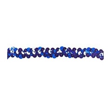 Elastik-Paillettenband, blau, Breite: 10 mm, Länge: 3 m