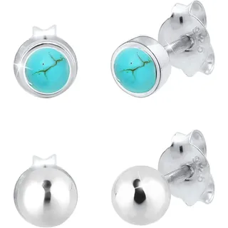 Elli Ohrstecker-Set »Schmuck Geschenk Silber 925 Ohrringe« mit Howlith, grün