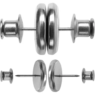 Magnetische Raffhalter, 2 Paare, in Silber-farben, mit Magnet, Steckmontage ohne Nähen, Verschluss für Gardine, Vorhang, Duschvorhang, Magnetknöpfe Stoff, Halteknöpfe, Vorhanggewichte, Vorhangzubehör
