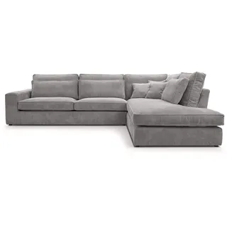 FEDVE Sofa Big Sofa Ecksofa Monica mini L- Form Funktionssofa Wohnlandschaft Design Couch Rechts - Grau