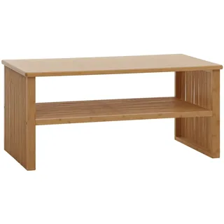 Mendler Bambus Couchtisch HWC-N80, Wohnzimmertisch Tisch Sofatisch Beistelltisch, Ablagefach FSC®-zertifiziert 46x97x55cm