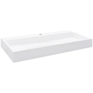 vidaXL Waschbecken 100 x 46 x 11 cm Mineralguss/Marmorguss Weiß