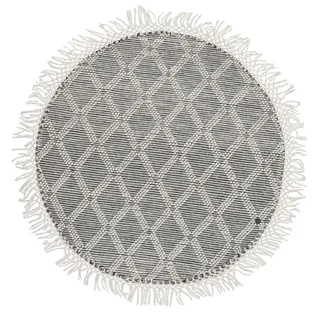 Tom Tailor Handwebteppich , Grau, Weiß , Textil , Boho , rund , für Fußbodenheizung geeignet, in verschiedenen Größen erhältlich, pflegeleicht , Teppiche und Böden, Teppiche, Runde Teppiche