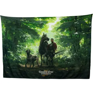 Wandteppich Kingdom Come: Deliverance II - Heinrich und Köter im Wald (Bild auf Textil)