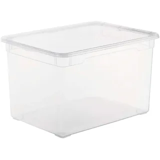 Sundis Clear Box Maxi Aufbewahrungsbox 46 l mit Deckel, Kunststoff (PP), transparent, 46 Liter (55 x 37,5 x 32 cm), Sonstige