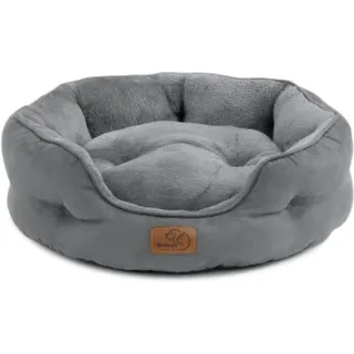Bedsure Katzenbett waschbar Katzen Bettchen - 51x48x15cm Katzenkorb mit Zweiseitig Innenkissen Katzenschlafplatz für Katzen oder kleine Hunde,Grau