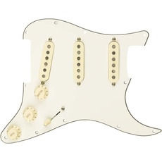 Fender Strat Pickguard, vorverkabelt, Custom Shop Fat 50's SSS, Pergament 11-Loch PG