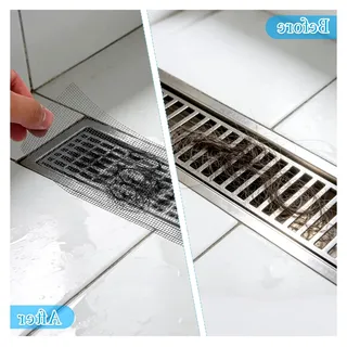 Haarsieb für Duschrinne und Abfluss, 2 Rollen Haarfänger 10/7cm x 10m mit selbstklebendem Netz und Spatel – für Dusche und Badewanne