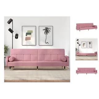 vidaXL Schlafsofa mit Kissen Rosa Samt