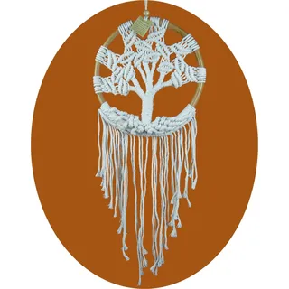 Traumfänger Lebensbaum Dreamcatcher Tree of Life 16 x 45 cm - Weiß