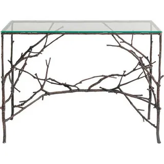 Kare-Design Konsolentisch , Metall, Glas , 49x79x105 cm , Wohnzimmer, Wohnzimmertische, Konsolentische