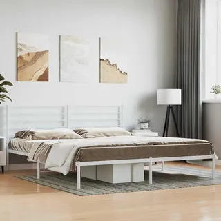 Bettgestell mit Kopfteil Metall Weiß 180x200 cm - Weiß