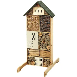 Insektenhotel Insektenhaus HONEY aus Tannenholz - mit Füllung aus verschiedenen Materialien - Garten Gartendeko Nistkasten Naturbelassen Bienen Vögel - Naturbelassen