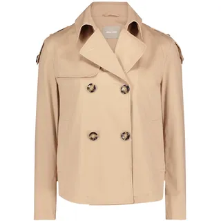 Sommerjacke AMBER & JUNE "Sommerjacke mit Kragen", Damen, Gr. 34, beige, Obermaterial: 98% Baumwolle CO. 2% Elasthan EL., Jacken Sommerjacke