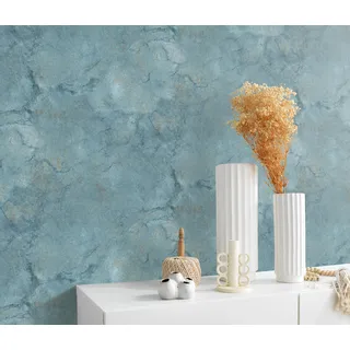 Vliestapete ERISMANN "PVC-freie Vliestapete VENORA", blau (türkis), B:0,53m H:0,09m L:10,05m, Vlies, Tapeten, Vliestapete, Phthalate frei