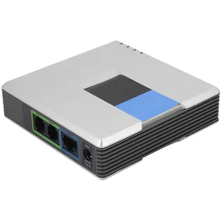 Bewinner VoIP-, 2 Ports Analoger Telefonadapter, VoIP-Telefonadapter Unterstützt SIP V2-Protokoll DHCP, PAP2T Internet-Telefonadapter mit RJ45-Netzwerkkabel für (EU-Stecker)