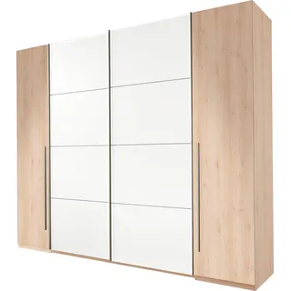 SchlafKONTOR Schwebetürenschrank Match 270 x 225 x 61 cm Beige/Weiß