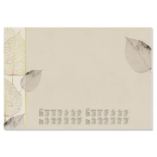 Sigel Schreibtischunterlage Natural Leaves 2026/2027 creme Papier 59,5 x 41,0 cm, 30 Blatt