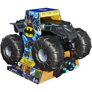 DC Comics Batman All-Terrain Batmobile, ferngesteuertes Amphibienfahrzeug für Land und Wasser mit Platz für 1x 10cm Batman-Actionfigur, Monstertruck, 4 Jahr(e), AAA, Mehrfarbig - Silber
