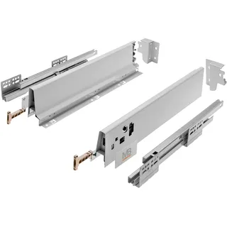 Gtv - Modern Box Schublade I L=350mm H=83 mm I Grau I Leises Schließen I Belastung bis zu 40 kg I Einfache Installation I Synchronisation des Fahrweges der Führungen I PB-D-KPL350A