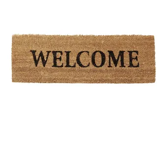 Relaxdays Fußmatte WELCOME Kokos rutschfest, Gummi/PVC, BxT: 75x25 cm, natur
