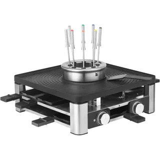 WMF Lumero 3in1 Gourmet Station Raclette-Fondue-Kombination 8 Personen schwarz/silber