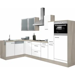 OPTIFIT Winkelküche L-Form 300 x 175 cm weiß