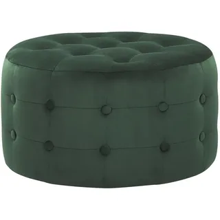Beliani Pouf Tampa 55/55/30 cm , Grün , Textil , Rund , 55x30x55 cm , Wohnzimmer, Sessel, Hocker & Hockerbänke, Poufs