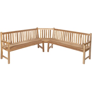 SAM Gartenbank, Eckbank, Sitzbank aus Teak-Holz 210 x 210 cm, Massivholz, für 6 Personen, für Balkon, Terrasse oder Garten