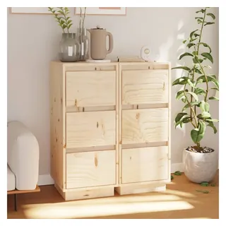 vidaXL Kinderkommode 2 Stk 32 x 34 x 75 cm Kiefer massiv braun