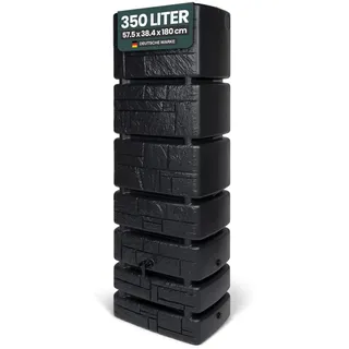Kreher XXL Wassertonne Tower Stone mit Wasserhahn. Tolle Stein Optik in Anthrazit oder Grau, 350 Liter Nutzungsvolumen. Maße (BxTxH): 57,5 x 38,4 x 180 cm (Anthrazit)