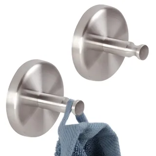 bremermann Handtuchhaken Piazza 2er-Set, Edelstahl, matt , Metall , 6x4.5x6 cm , Badaccessoires, Haken
