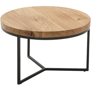 Novel Couchtisch , Schwarz, Eichefarben , Holz, Metall , Eiche , massiv , rund , eckig , 60x38x60 cm , Wohnzimmer, Wohnzimmertische, Couchtische, Couchtische rund