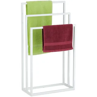 Relaxdays Handtuchständer freistehend Weiß 46x82,5x21 cm